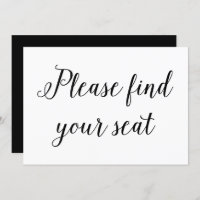 Elegant Calligraphy Wedding Please Find Your Seat