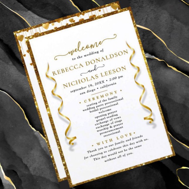 Elegant Calligraphy Wedding Program (Creator Uploaded)