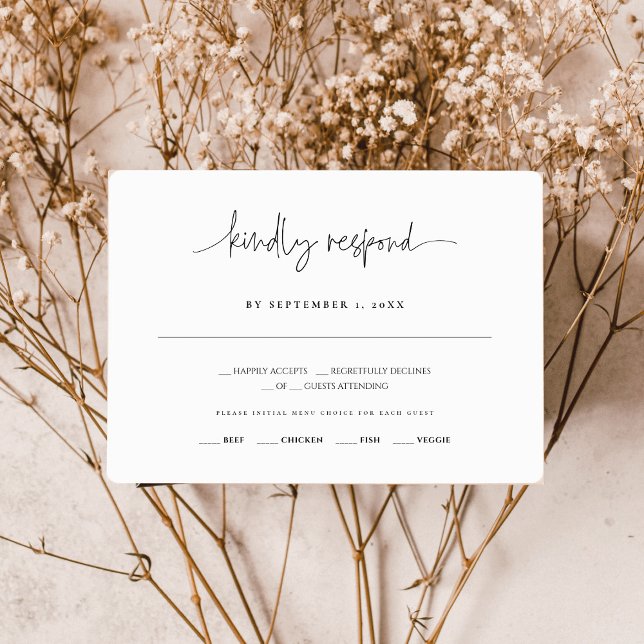 Elegant Calligraphy Wedding response card RSVP (Creator Uploaded)
