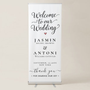 Elegant Calligraphy Wedding Retractable Banner
