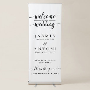 Elegant Calligraphy Wedding Retractable Banner