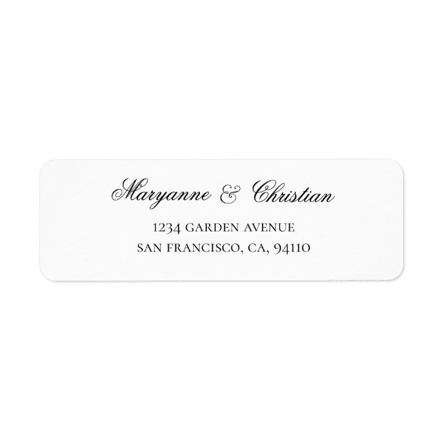 Elegant Calligraphy⎥ Wedding Return Address Label (Front)