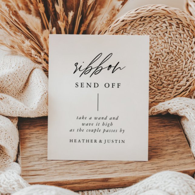 Elegant Calligraphy Wedding Ribbon Send Off Sign (Creator Uploaded)