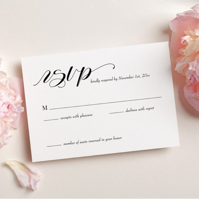 Elegant Calligraphy Wedding RSVP Card (Creator Uploaded)