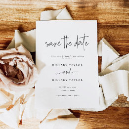 Elegant Calligraphy Wedding Save the Date Invitation