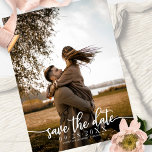 Elegant Calligraphy Wedding Save The Date Photo Postcard<br><div class="desc">Elegant Calligraphy Wedding Save The Date Photo Postcard</div>