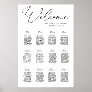 Elegant Calligraphy Wedding Seating Chart