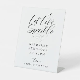 Elegant Calligraphy Wedding Sparkler Send-off Pedestal Sign