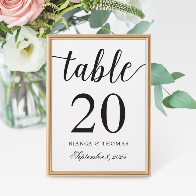 Elegant Calligraphy Wedding Table Number (Creator Uploaded)