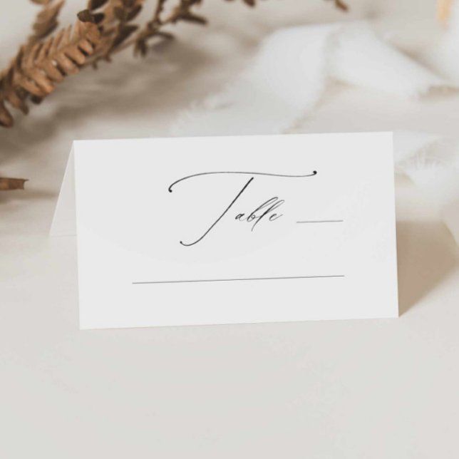 Elegant Calligraphy Wedding Tent Place Card (elegant simple wedding tent place card blank, modern calligraphy escort card,  name card with table)