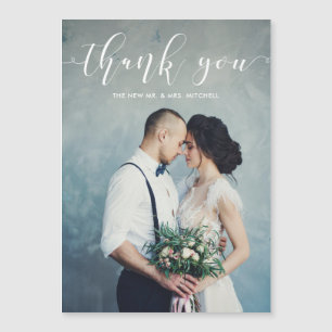 Elegant Calligraphy   Wedding Thank You Photo