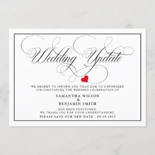 Elegant Calligraphy Wedding Update Invitation