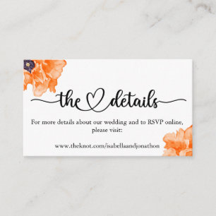 Elegant Calligraphy Wedding Website  Enclosure Car Card