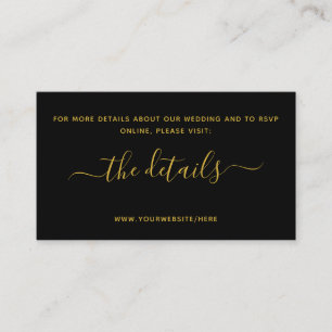 Elegant Calligraphy Wedding Website  Enclosure Car Card