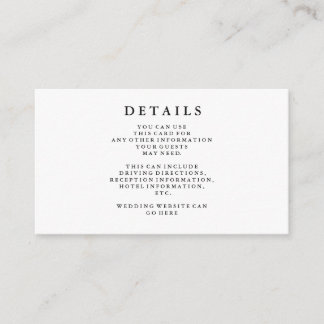Elegant Calligraphy Wedding Website Enclosure Card