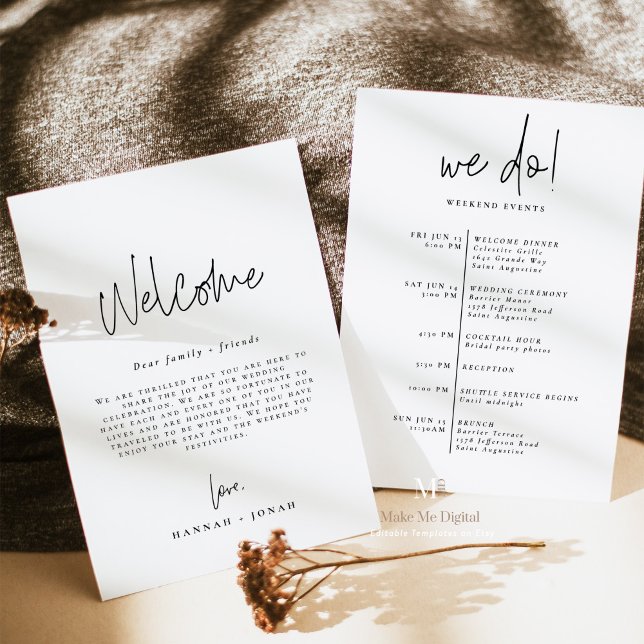 Elegant Calligraphy | Wedding Welcome Bag card (Creator Uploaded)
