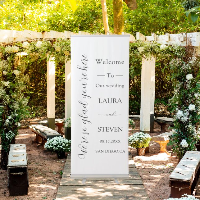 Elegant Calligraphy Wedding Welcome  Retractable Banner (Creator Uploaded)