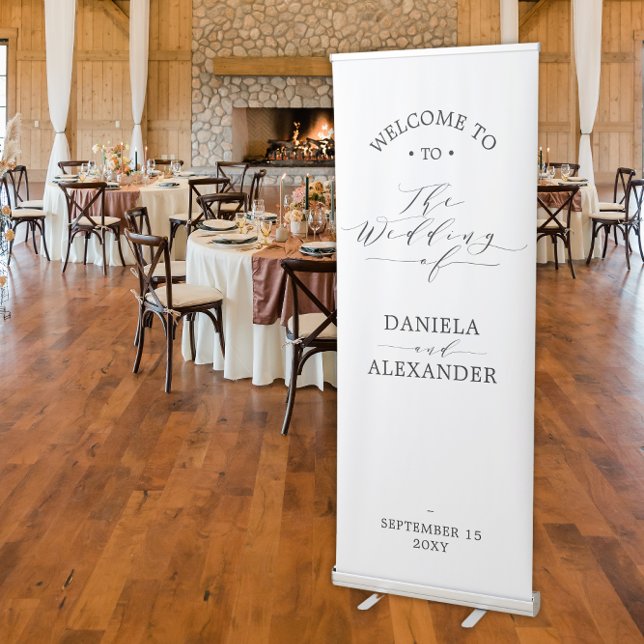 Elegant Calligraphy Wedding Welcome Retractable Banner (Creator Uploaded)