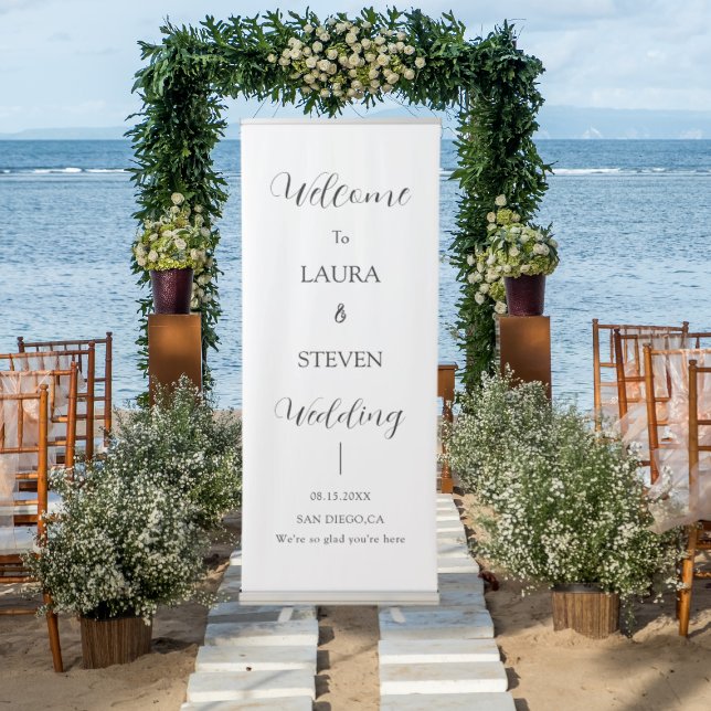 Elegant Calligraphy Wedding Welcome  Retractable Banner (Creator Uploaded)