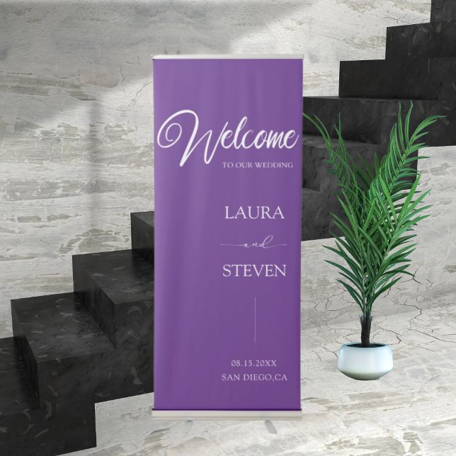 Elegant Calligraphy Wedding Welcome  Retractable Banner (Creator Uploaded)