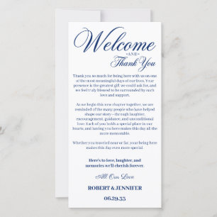 Elegant Calligraphy Wedding Welcome Thank You Note Card