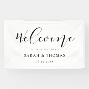 Elegant calligraphy Welcome to our wedding Banner