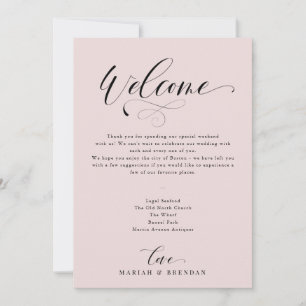 Elegant Calligraphy Welcome Wedding Itinerary Invi Invitation