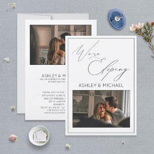 Elegant Calligraphy We're Eloping Reception Invitation