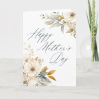 Elegant Calligraphy White Floral Mother's Day
