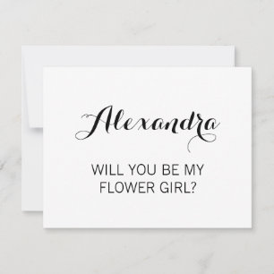 Elegant Calligraphy Will You Be My Flower Girl Invitation