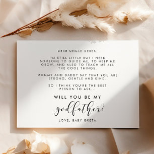 Elegant calligraphy Will you be my Godfather card