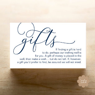 Elegant Calligraphy Wishing Well Wedding  Enclosure Card