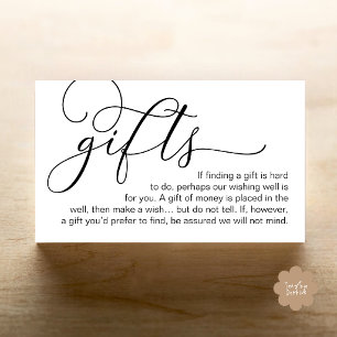 Elegant Calligraphy Wishing Well Wedding Enclosure Card
