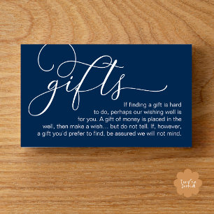 Elegant Calligraphy Wishing Well Wedding  Enclosure Card