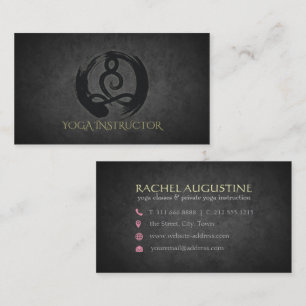Elegant Calligraphy Yoga Meditation and ZEN Symbol Business Card