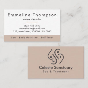 Elegant Calming Aesthetic Soft Beige Clean Modern Business Card