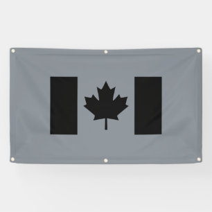 Elegant Canadian Flag in Black Banner