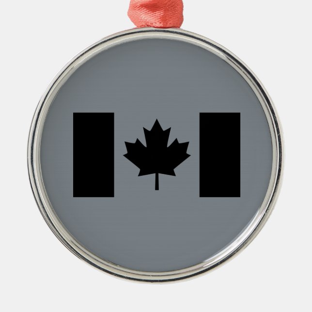 Elegant Canadian Flag in Black Metal Tree Decoration (Front)