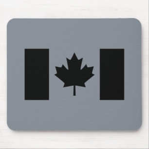 Elegant Canadian Flag in Black Mouse Mat