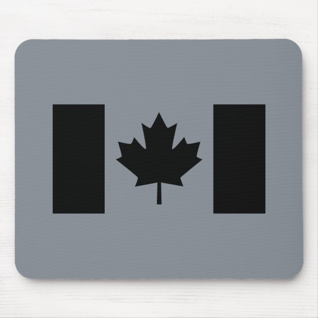Elegant Canadian Flag in Black Mouse Mat (Front)