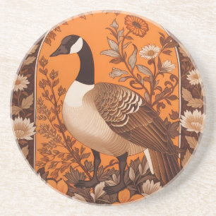 Elegant Canadian Goose William Morris Inspired Coaster