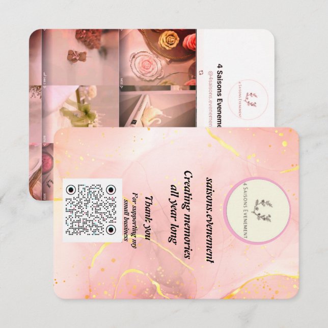 Elegant Candle Business Card | 4saisons.evenement (Front/Back)