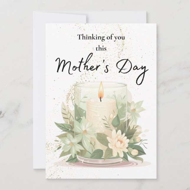 Elegant Candle Sympathy Card for Mother’s Day (Front)