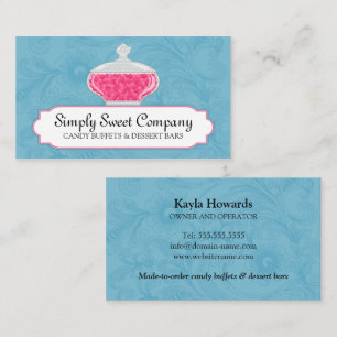 Elegant Candy and Dessert Buffet Business Card