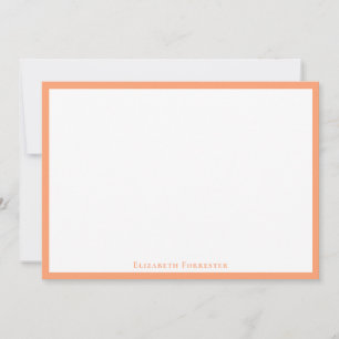Elegant Cantaloupe Border Flat Note  Card