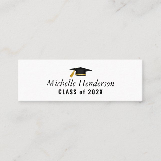 elegant cap graduation name insert card (Front)