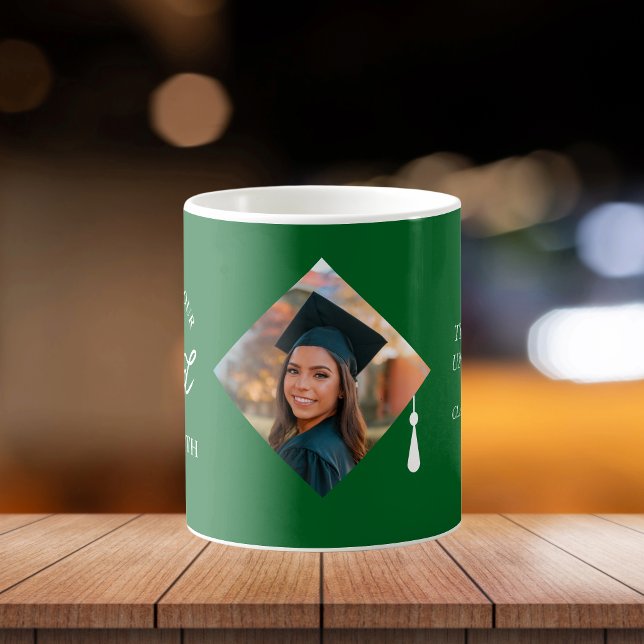 Elegant Cap Topper Custom Graduate Photo Keepsake Coffee Mug (☕ Celebrate your graduation in style with this Elegant Custom Photo Mug & the Whole Collection 🎓 !)