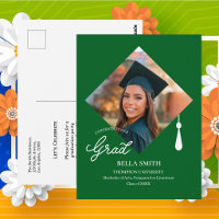 Elegant Cap Topper Photo Grad Party Invitation