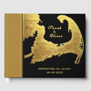 Elegant Cape Cod Map Destination Wedding Guest Book