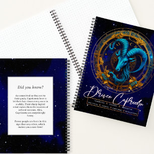 Elegant Capricorn Zodiac Sign Vintage Celestial Notebook